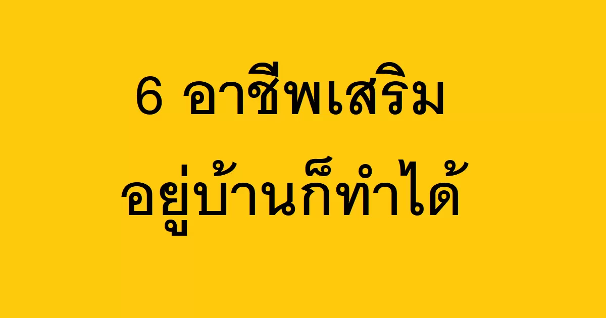 6 อาชีพเสริมอยู่บ้านก็ทำได้